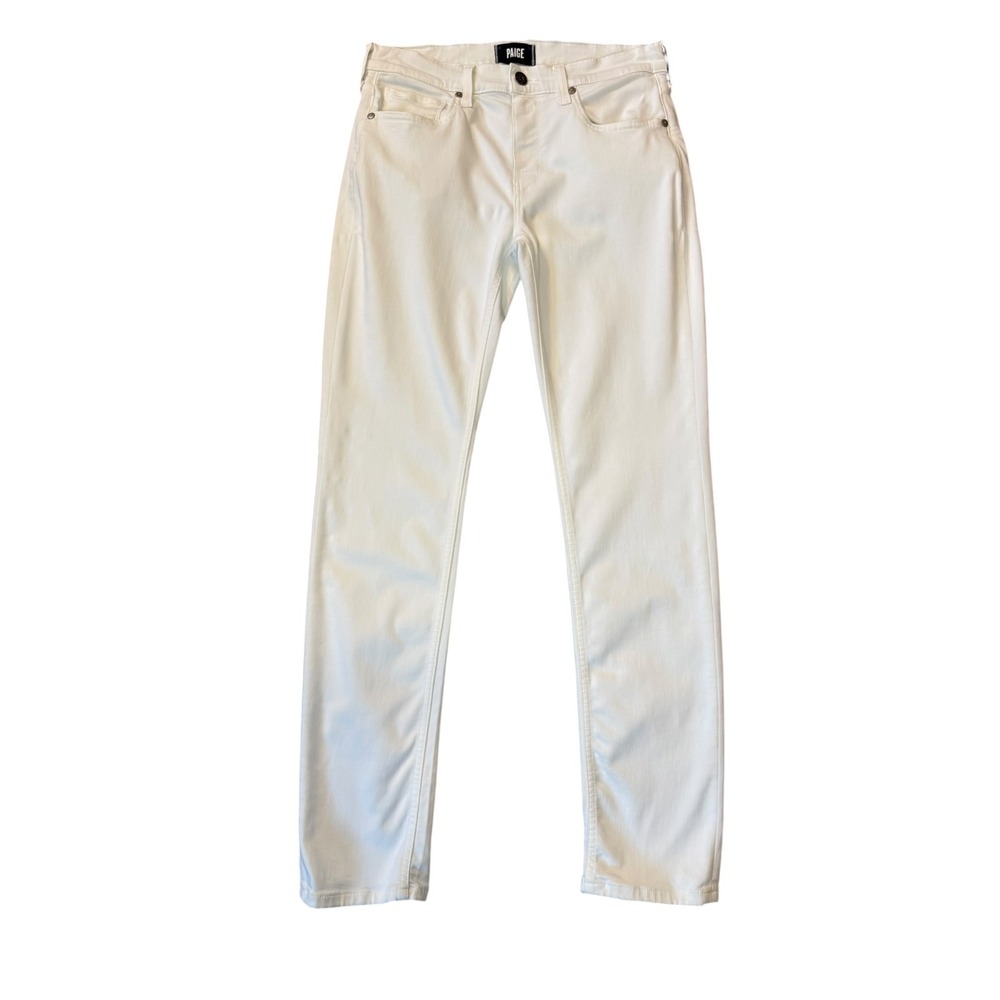 PAIGE Lennox Slim Fit Jeans Mens‎ 31 Icecap White Stretch Denim M653799-3985
